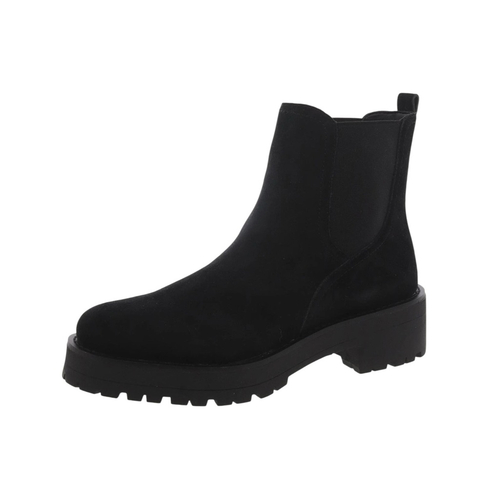 Sam Edelman Black Suede Chelsea Lug Booties
